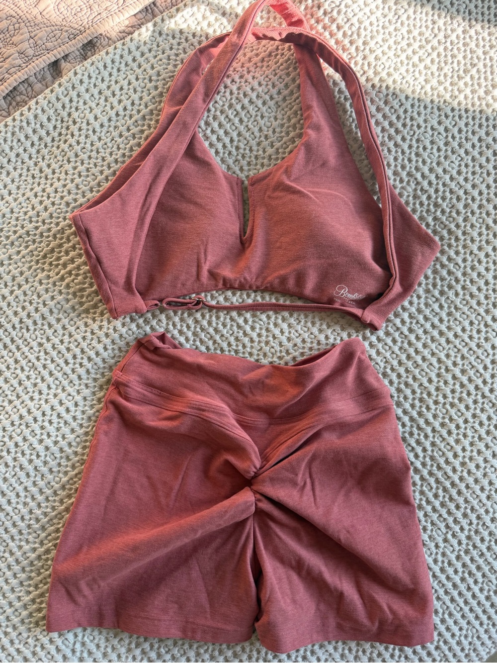 Bombshell Sportswear Rose Seamless V-Neck Crop Bra Only - Picture 3 of 4